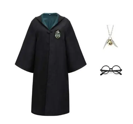 thumbnail image 1 of Capa de túnica mágica, disfraz de Potter, traje de Hermione, corbata, bufanda, varita, gafas, regalo de Godric, disfraz de Potter, ropa de fiesta de Halloween, 1 of 5