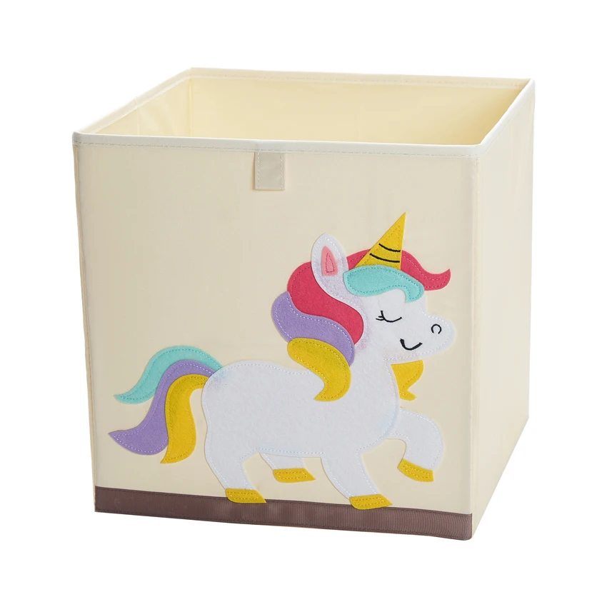 Cartoon Animal Folding Storage Bin – 13-Inch Oxford Fabric Organizer for Toys & Clothing