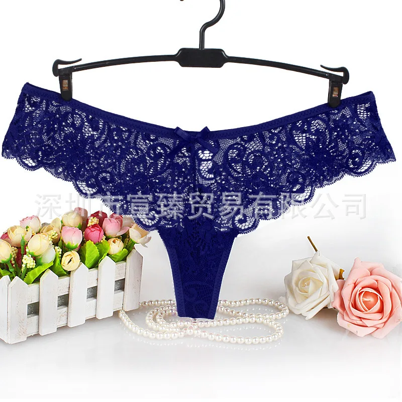 blue FIONTO, женские модные сексуальные трусики, кружевные стринги, трусики с низкой талией, Т-образные трусы, нижнее белье, стринги, нижнее белье, Ropa Interior Femenina - Цвет: blue