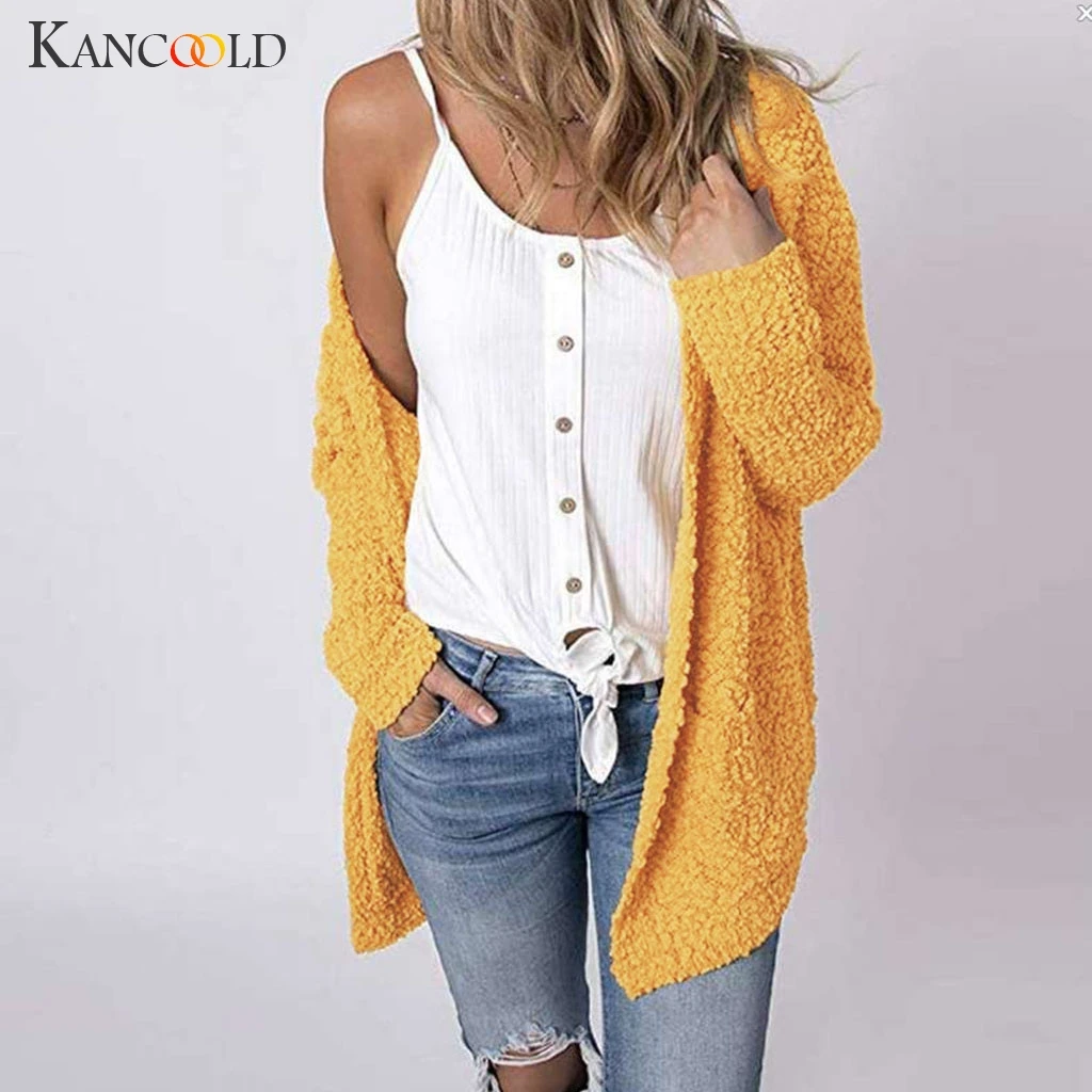 Женский флисовый кардиган KANCOOLD Кардиган с длинным рукавом и открытым передним