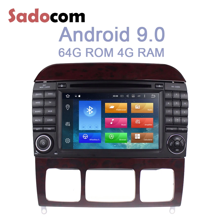 

7" IPS 2 Din Android 9.0 Car DVD player 8 Core 64GB ROM 4GB RAM 4G RDS autoradio For Benz S-Class W220 S400 S420 S430 W215 CL600