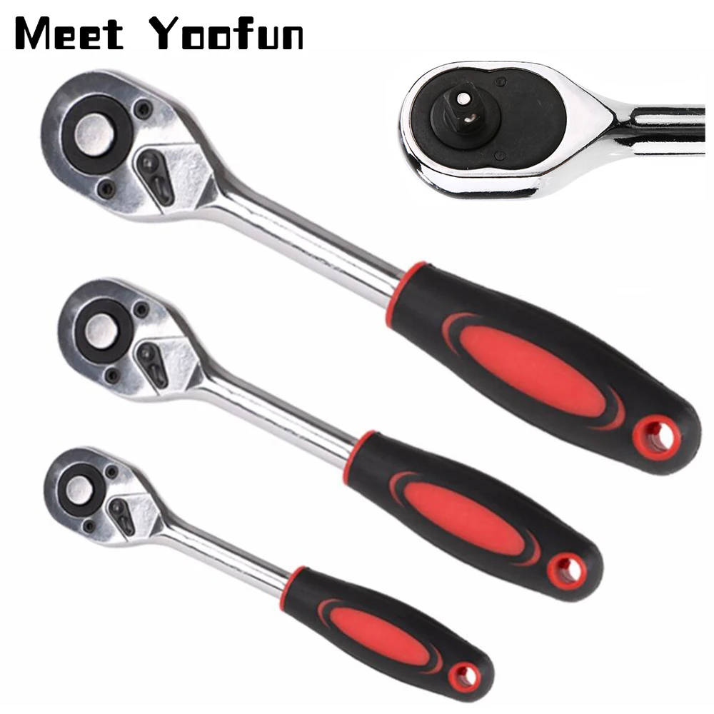 

1/4" 3/8" 1/2"inch 24 Teeth Ratchet Wrench with Handle Quick Release Socket Spanner For Car Repair Wrench Tools