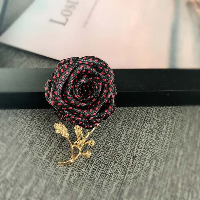 Flower Brooches Мужской женский галстук на магните на лацкане, брошь в британском стиле для свадебной вечеринки, пальто, куртка из золотого сплава, броши в форме цветка розы, ленты, корсаж - Цвет: Flower Brooches