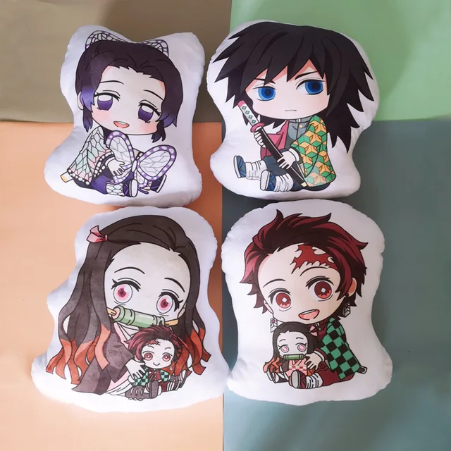 Demônio slayer lâmina anime q versão travesseiro de pelúcia kimetsu não  yaiba tanjirou nezuko recheado boneca de brinquedo de pelúcia decoração  para casa pingente - AliExpress