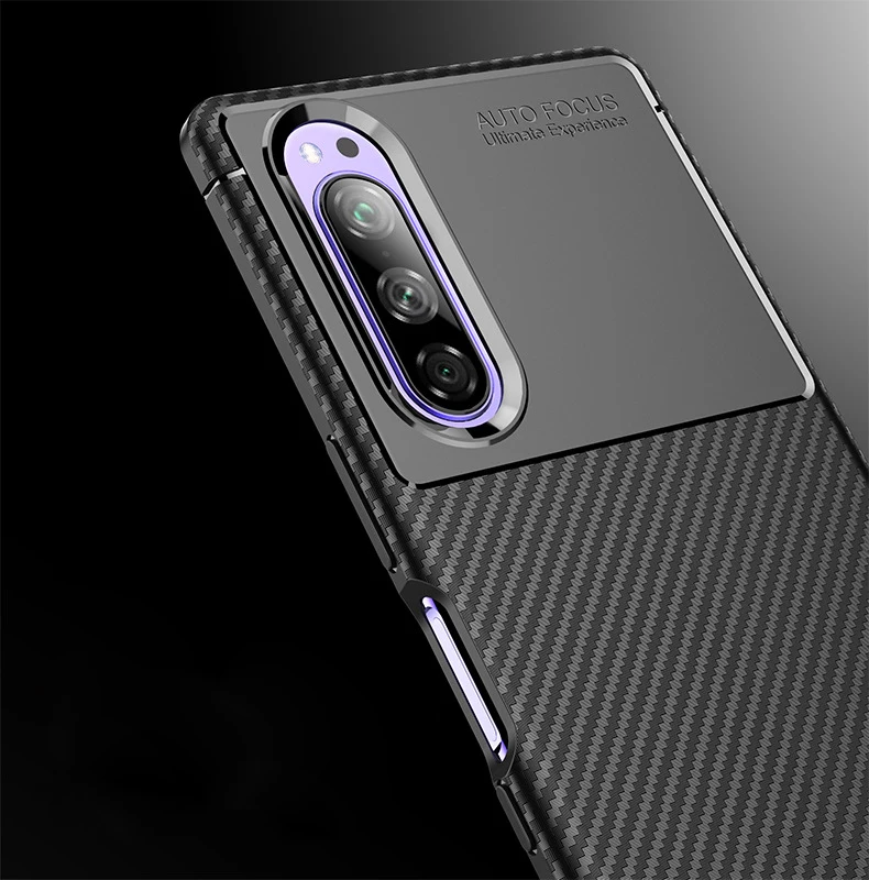 Чехол из углеродного волокна для sony Xperia 5 чехол с алмазной сеткой чехол для sony Xperia 5 J8210 J8270 J9210 Couqe Funda