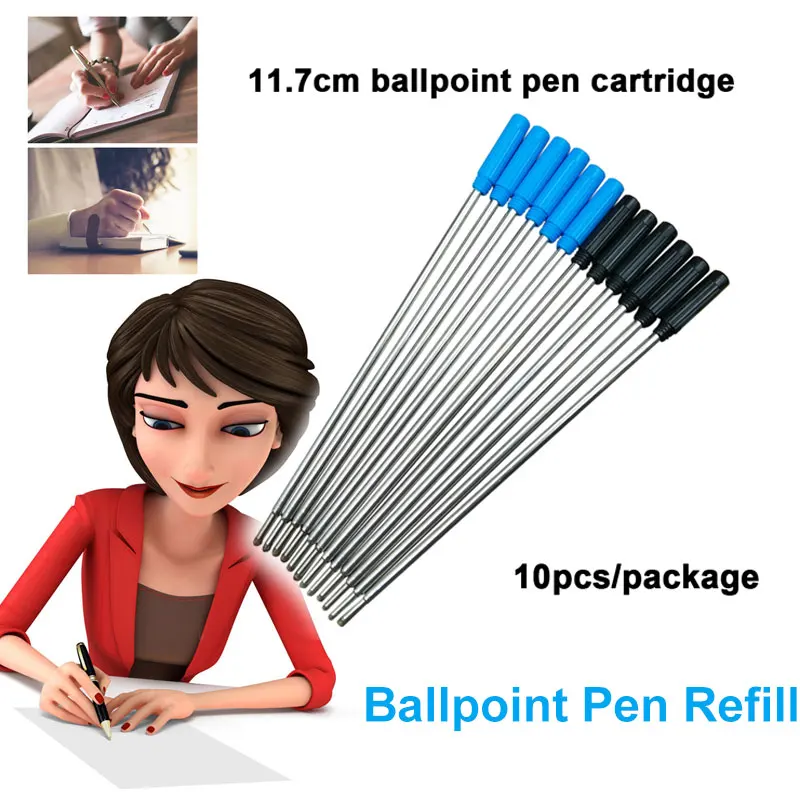 Ballpoint Pen Refills Replacement 11.7cm Writting Stationery School Supplies 10pcs/Lot Durable Signature Student Office Sketch