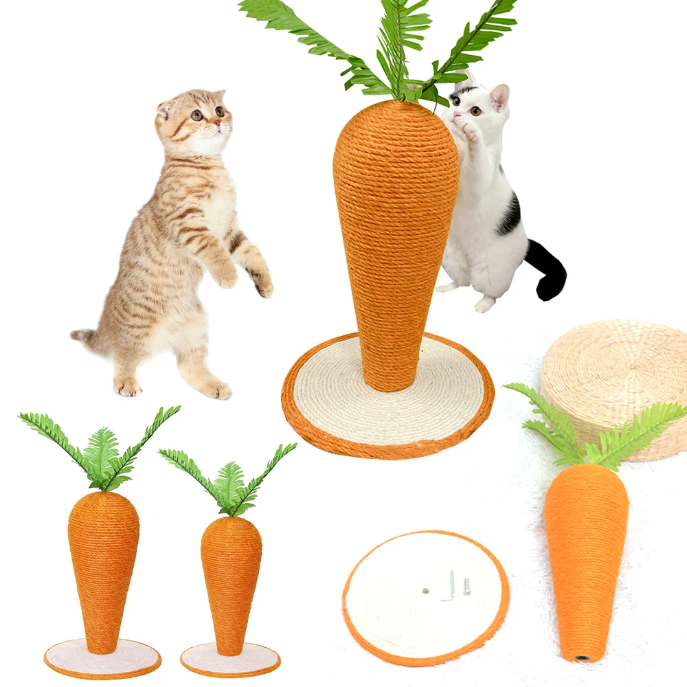Funny Kitten Scratching Post Carrot Shape Kitten Training Toys Cat