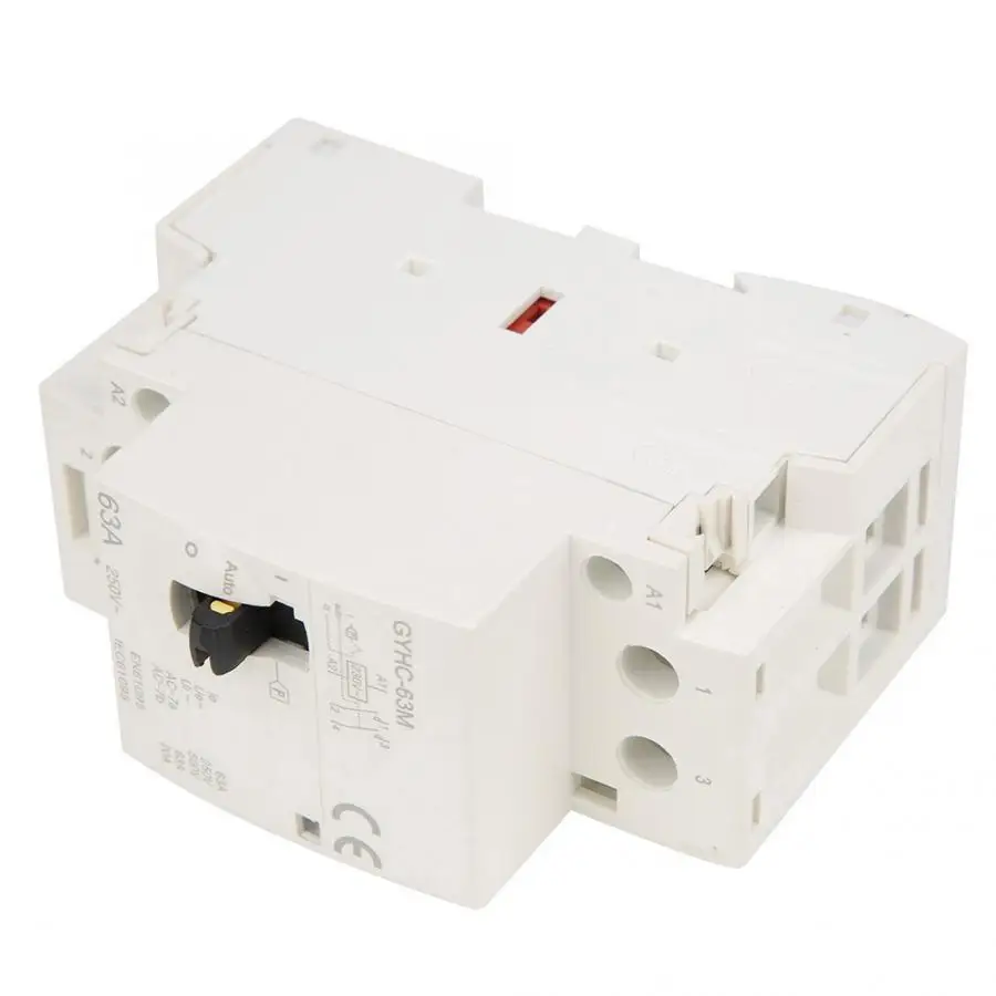 2P Ручной контактор переменного тока 63A 220V 50Hz din-рейка бытовой контактор с ручным управлением переключатель 2NO 2NC
