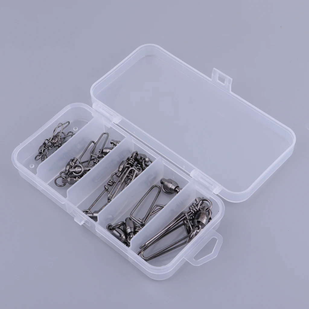 21 шт. Рыбалка swivels с фиксатором защелки соленой воды рыболовные шарикоподшипниковые Вертлюги для озерной морской речной рыбалки