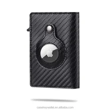  2022 Genuine Leather Airtag Wallet High-quality Airtags Card Holder Anti-lost Protective Cover RFID Multifunctional Wallet 