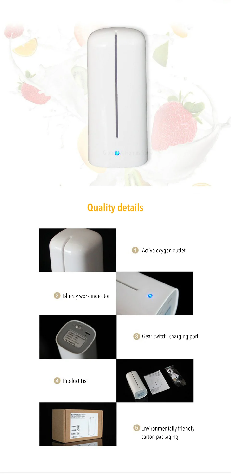 Xiaomi Energy дезодорант для холодильника активный кислородный очиститель воздуха можно заряжать для стерилизации удаления запахов свежего хранения