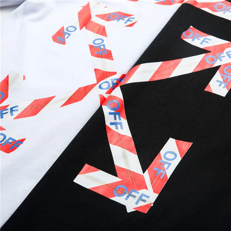OFF-WHITE OW красная двойная стрела кордон ограниченная парная футболка с короткими рукавами