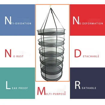 

Mesh Herb Drying Rack Outdoor Practical Flowers Garden Durable Multi Layer Home Hanging Basket Folding Planting Clip-on