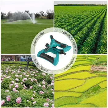 

New Garden Sprinkler Automatic Rotate 360 degrees Lawn Watering Sprinkler Adjustable Irrigation System with Three Arm Sprayers
