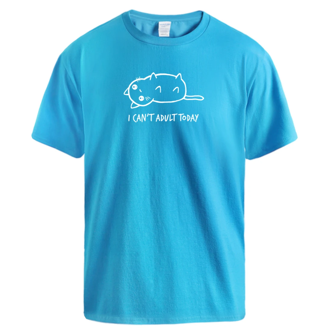 

Mans Cute Cat Simple Print T-shirts 2020 Summer Fashion Clothes Short Sleeve Tee Shirts Spring O-neck Tops Leisure Men T Shirt