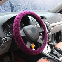 Зимний чехол рулевого колеса автомобиля 3D Плюшевые противоскользящие салонные аксессуары Подходит для LADA 4X4 Granta Kalina Largus XRAY Priora Vesta