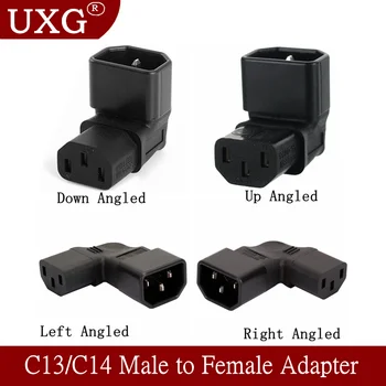 

IEC 320 C14 to C13 Left Right Angle AC Adapter IEC 3Pole IEC 320 3pin Male to Female extend 90 Degree Down Up Angle AC converter