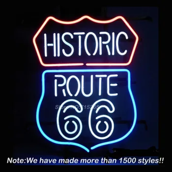 

HISTORIC ROUTE 66 Neon Light Signs Glass tube neon lamp For room Bedroom Decor Letters led lights grow lightBeer bar signs