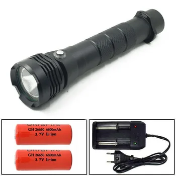 

XHP70 Led Dive Flashlight Scuba Lantern Diver Light Waterproof 3-mode Diving Torch with 26650 Battery+Charger for Camping