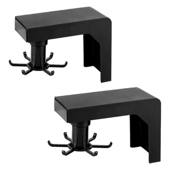 

2 Pcs Kitchen Rotating Shelf Telescopic Kitchen Storage Wall Hook for Kitchenware Tableware Storage Rack (Six Hooks)