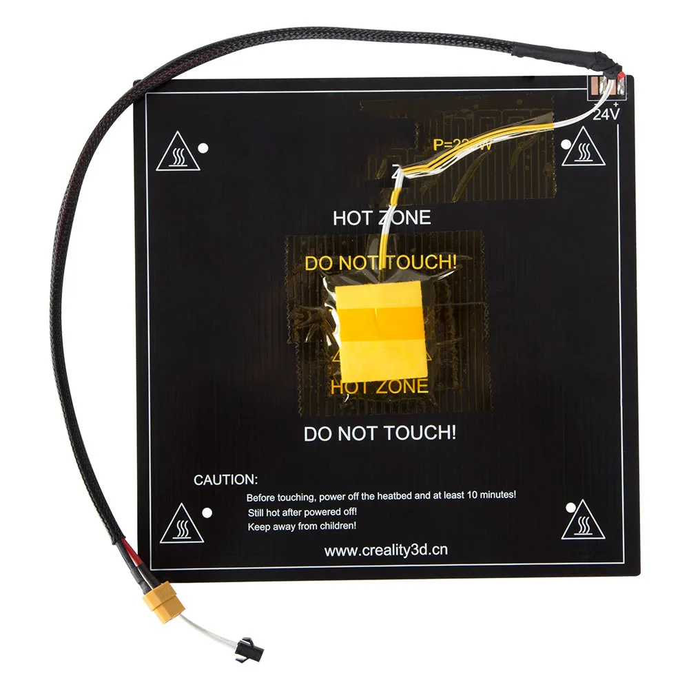 

Черная Алюминиевая Подогреваемая платформа для 3D принтера, детали для фотографического телефона, 24 В, С кабелем 235*235 мм