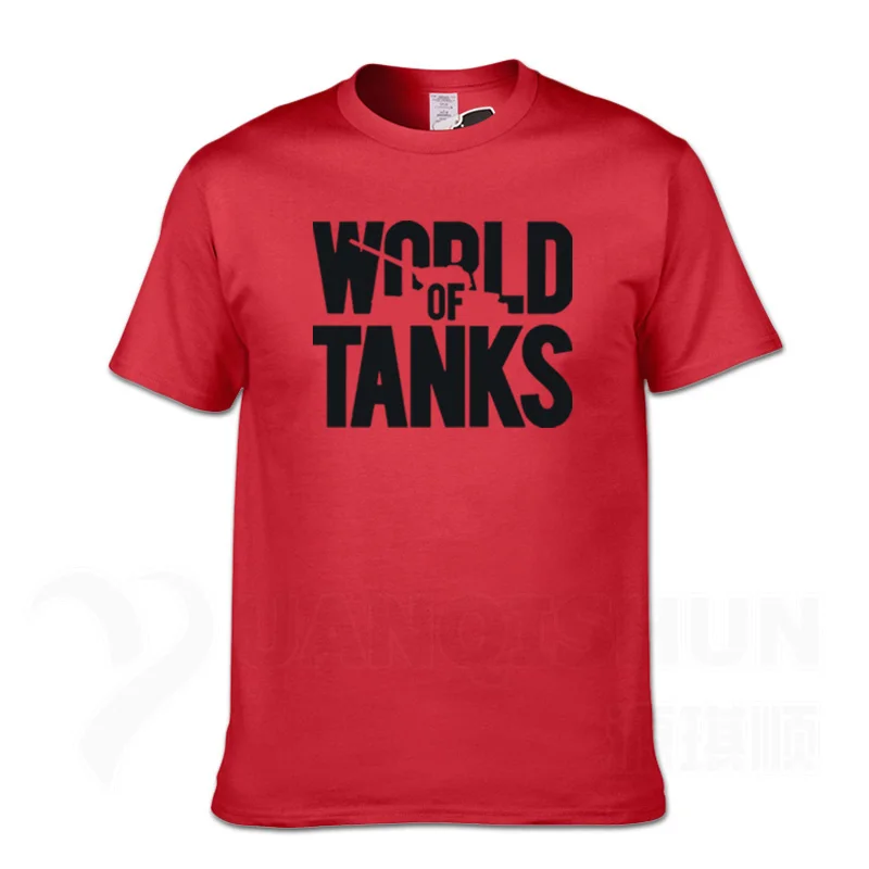 WORLD OF TANKS, Мужская футболка, 16 цветов, чистый хлопок, бутик, футболка, игра, веер, Мужская футболка, Vete, мужская, ts Camisas, повседневные футболки, забавная улица - Цвет: Red 2