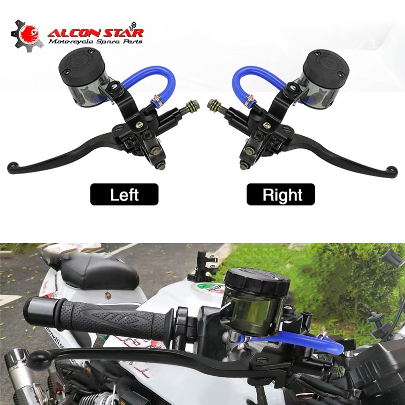 Alconstar-Motorcycle Front Brake Pump Master Cylinder Clutch Assembly Right&Left Adjustable Brake Lever Big Cup for Yamaha LC150