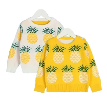 

Autumn Winter Children's Clothing Cartoon Pineapple Knitted Sweaters Kids Baby Boys Girls Cotton Outfits Tops 2 To 6 Years 2020