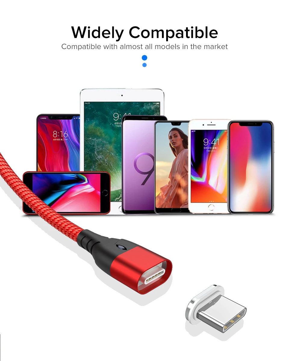 Магнитный кабель Venroii 3A Micro usb type C для быстрой зарядки type-C магнитное зарядное устройство USB C для samsung huawei P20 Xiaomi Oneplus