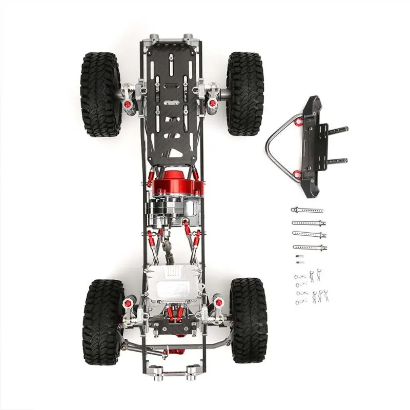 

Metal Upgraded 313mm Axial SCX10 Frame Set 1/10 RC Car Chassis Kit with Bumper R7RB
