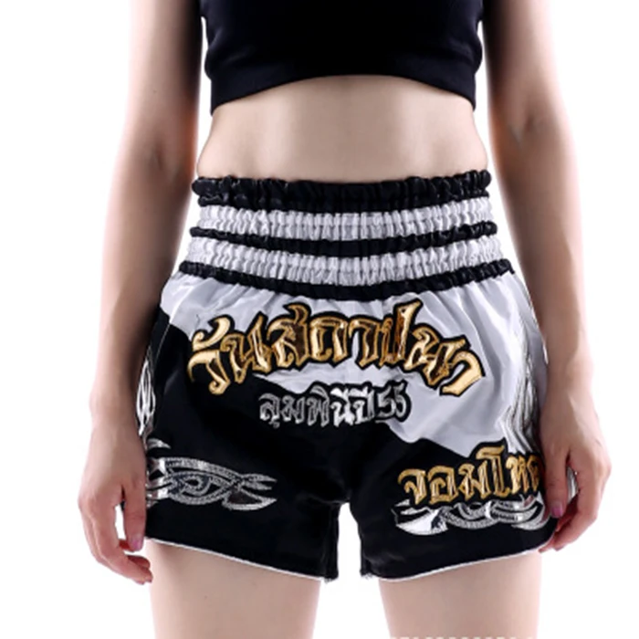 Men Women Boys Kick Boxing Mma Muay Thai Shorts Kids Fight Grappling Trunks Children Kickboxing Girls Training Fitness Gym Pants