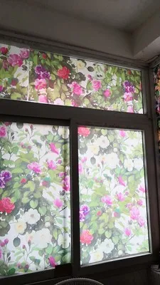 Роза мультифлора узор оконная пленка картина маслом сад статический цепляется защита конфиденциальности украшение дома многоразовая Съемная пленка