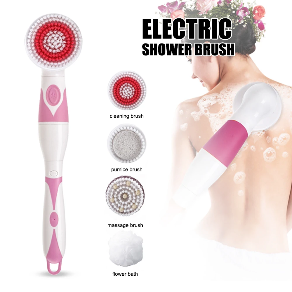 4in1 Bath Brush Set Electric Bath Brush Body Cleaning Shower Brush