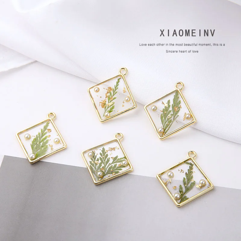 6 шт. хромированная боковая Автомобильная прозрачная Золотая жемчужина с цветком