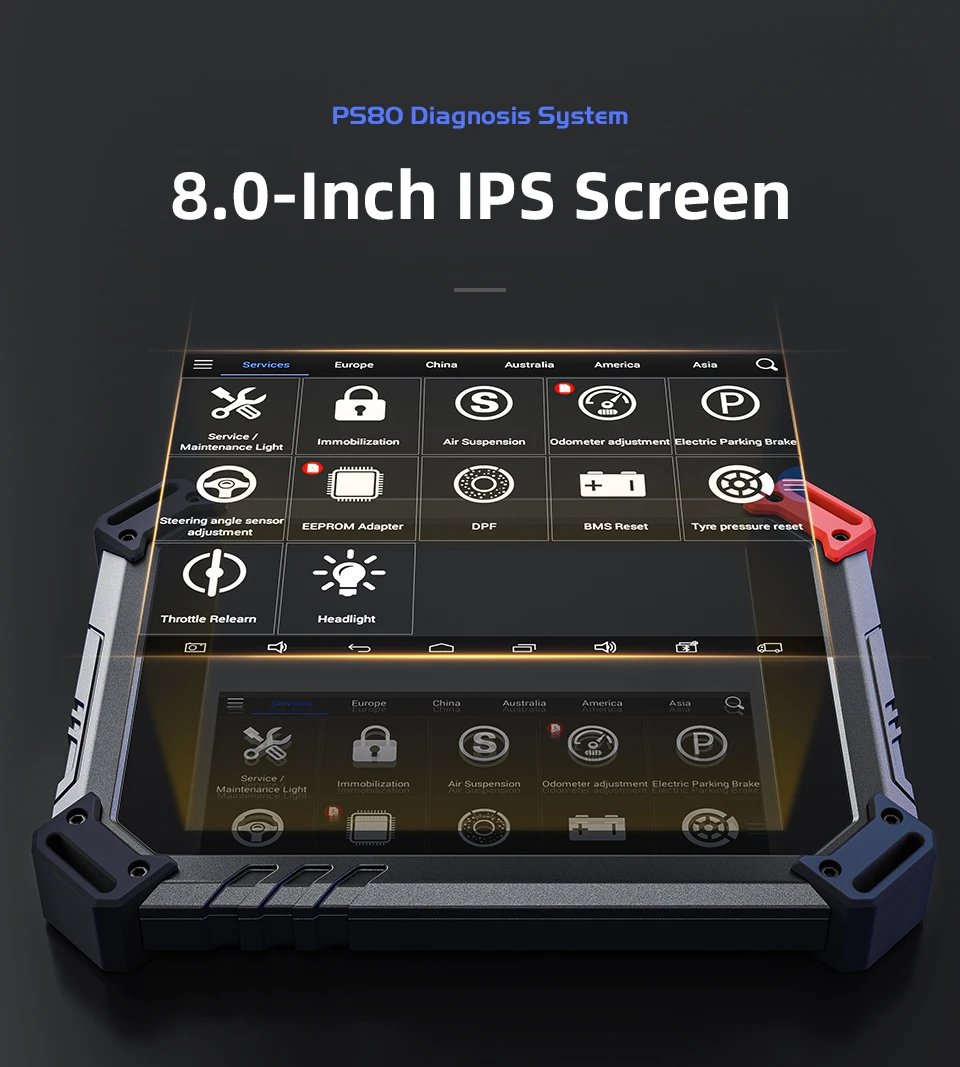 XTOOL Новинка PS80 полная система диагностические инструменты OBD2 автоматический сканер иммобилайзер регулировка одометра EPB DPF EEPROM обновление онлайн