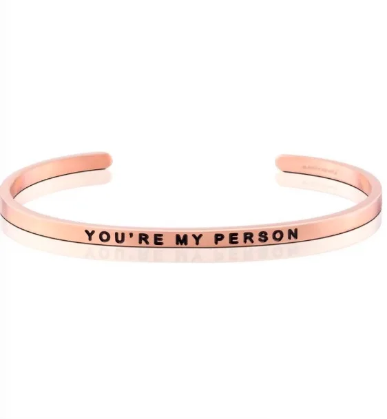 ROSE GOLD Любовь браслет гравированный из нержавеющей стали вы мой человек великолепное предложение ручной штампованный браслет на запястье - Окраска металла: ROSE GOLD