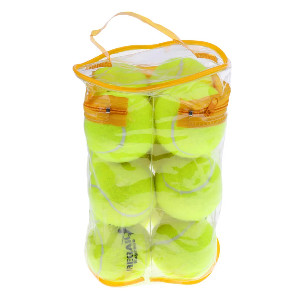 12 Pieces High Elasticity Advanced Training Tennis Balls with Storage Bag Dog Toy Game Balls Great Bounce