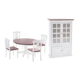 Maison de poupée Miniature en bois 3D 1:12, 6 pièces, Mini meuble de Simulation, Table, chaise, modèle bricolage enfants 