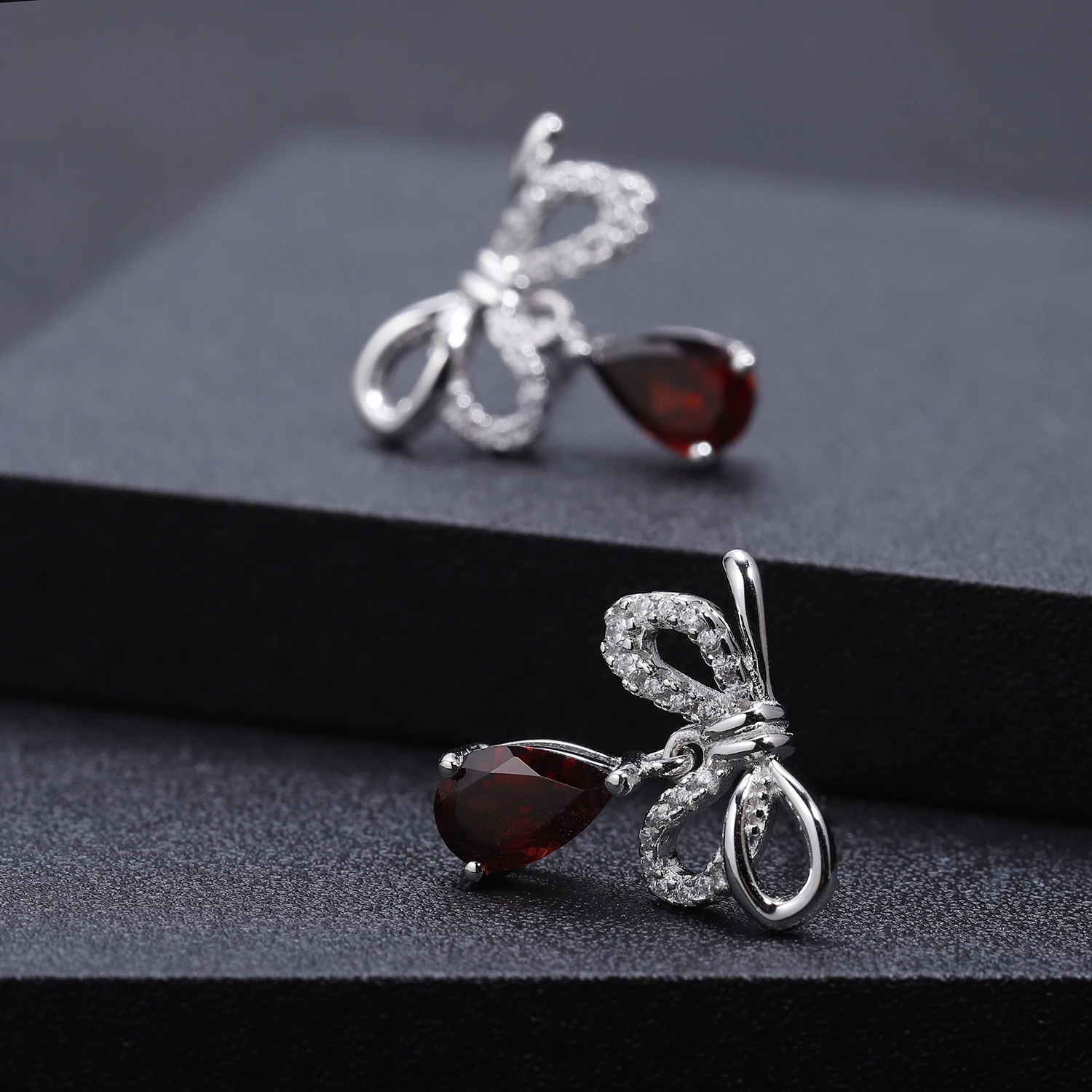 GEM'S балетные серьги-гвоздики из натурального граната, 925 пробы, серебряные серьги-гвоздики в форме капли воды, Ретро стиль, Женские Ювелирные изделия