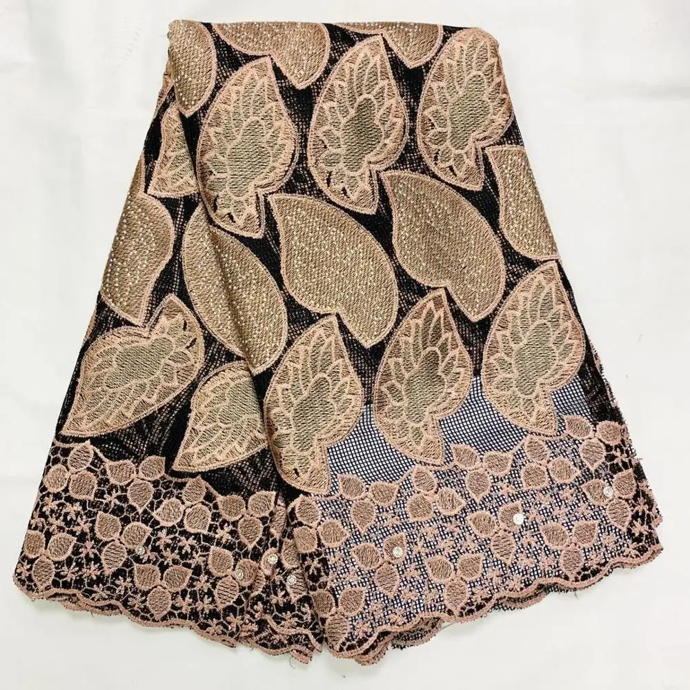 Синий африканский хлопок чистая кружевная ткань для свадебного платья 2020