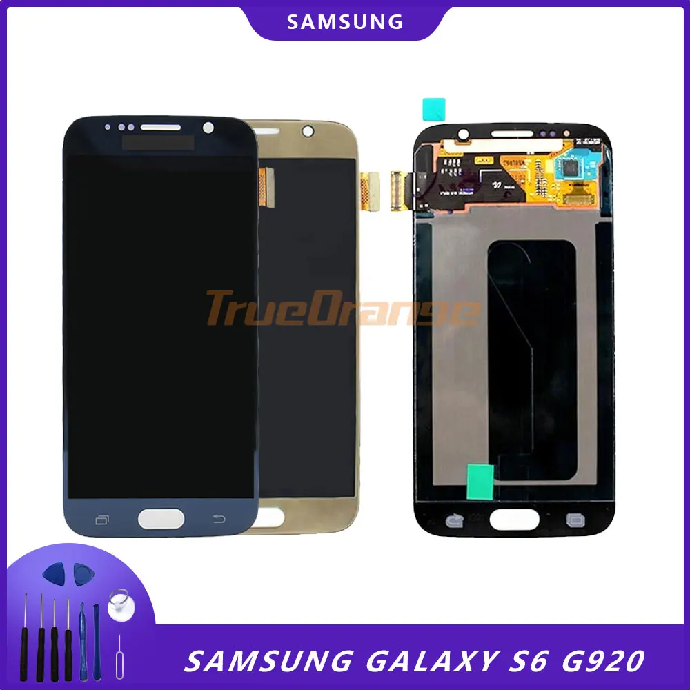 ЖК дисплей с сенсорным экраном и дигитайзером в сборе для Samsung Galaxy S6 G920 экран G920i
