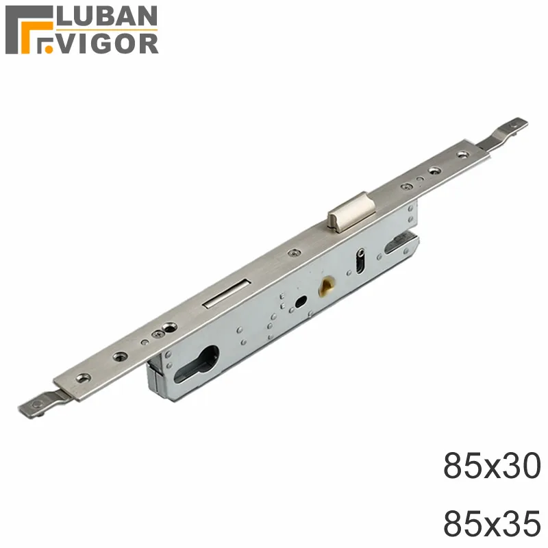 Aluminum alloy door lock body Multi-point lock body, 85x35 size , panel 22x330mm, lift handle lock it , for 32mm lock cylinder afbeelding