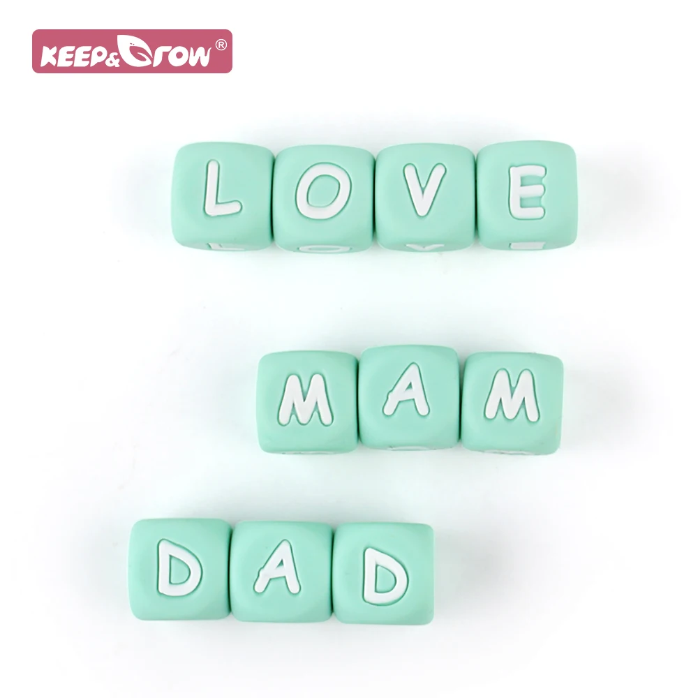 

12mm Silicone Letter Beads 200pcs/lot Food Grade PBA Free Baby Teething Alphabet Pearl Beads for DIY Personalized Pacifier Chain