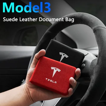 

For Tesla Model 3 Suede Leather Card Holder Model X/S Driving License Leather Case Bank Card Package