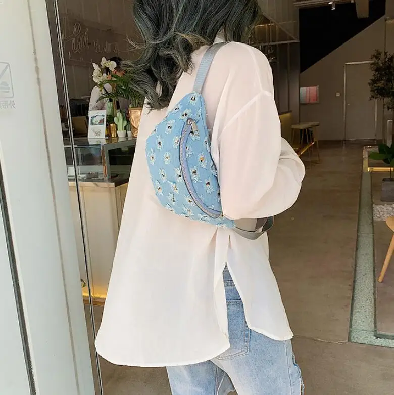 Женский пояс из денима для отдыха, сумка Harajuku, стильная поясная сумка, одноцветная поясная сумка, Мужская модная сумка для путешествий