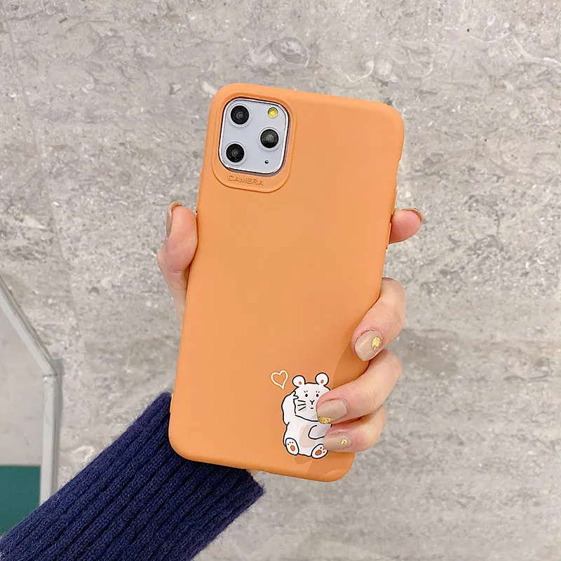 Милый силиконовый чехол для телефона с мышкой для iPhone 11 Pro, мягкий ТПУ чехол для iPhone 7 8 7Plus X XR XS Max Plus, чехол ярких цветов - Цвет: 1