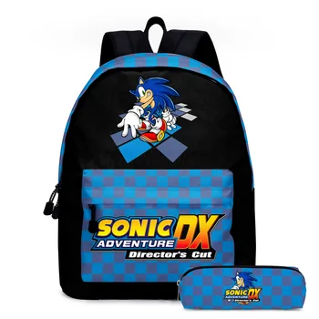 

Cartoon Sonic Backpack The Hedgehog Pattern High quality School Bag Multifunction Casual Travel Mochilas With Pencil bags