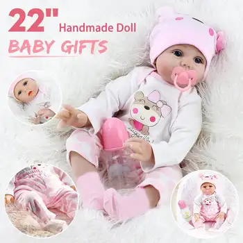 

55cm Baby Dolls Cute Soft Handmade Realistic Newborn Silicone Vinyl Baby Dolls Toys for Girl Boys Kids Birthday Gift