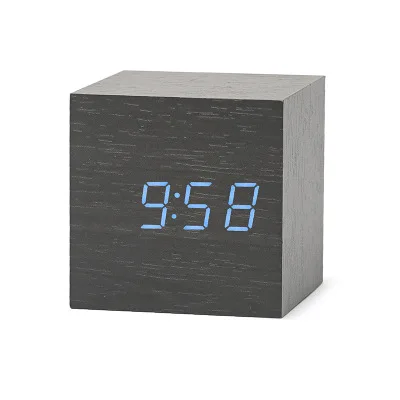 LED wooden alarm clock watch watch voice control digital wooden Despertador electronic desktop USB power clock table decoration - Цвет: A4