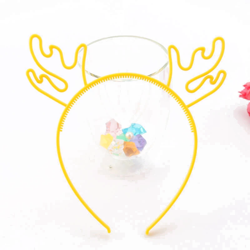 Elk Yellow 12 шт/лот Единорог ободок для вечеринки головная повязка базовый сплошной цвет пластиковый ободок для волос обруч для волос девушки/женщины вечерние аксессуары для волос - Цвет: Elk Yellow